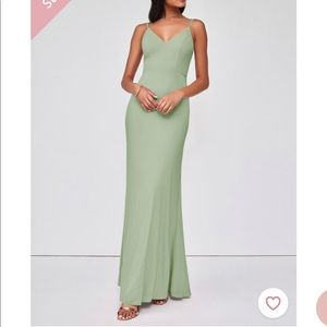 Azazie Satara bridesmaid dress in dusty sage XS/S custom size